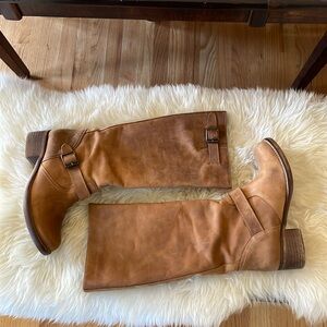 Brown Leather Knee-High Boots